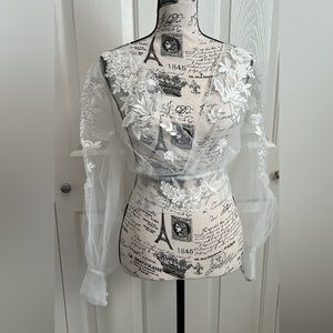 Ivory tulle bridal jacket